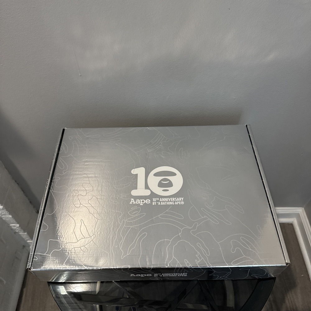 RARE BNWT Bape AAPE X Spalding 10TH Anniversary Moon Face Black Crewneck XL HTF - Picture 13 of 16